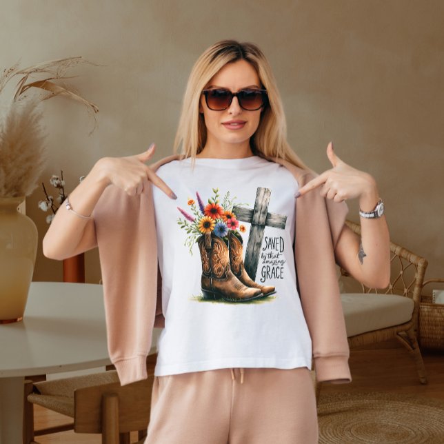 Camiseta Salvo por aquela graça incrível (Criador carregado)