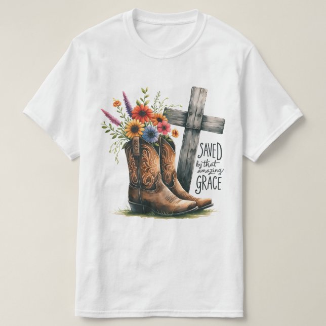 Camiseta Salvo por aquela maravilhosa graça (Frente do Design)