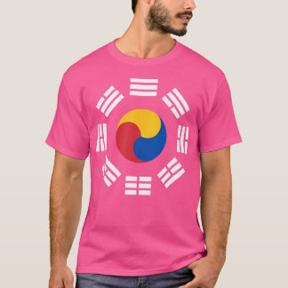 Camiseta Sam Taegeuk Símbolo Coreano Tricolor Com Trigrama