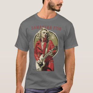 Camiseta samantha fish guitarrista arte retrô menino