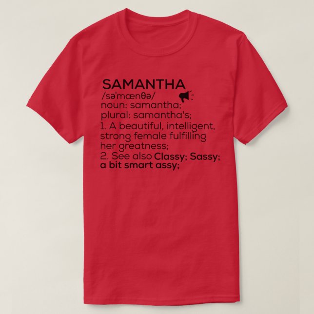 Camiseta Samantha Name Definition Samantha Female Name (Frente do Design)