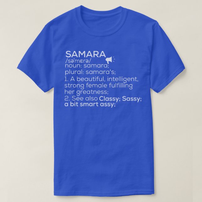 Camiseta Samara Nome Samara Definição Samara Nome feminino  (Frente do Design)