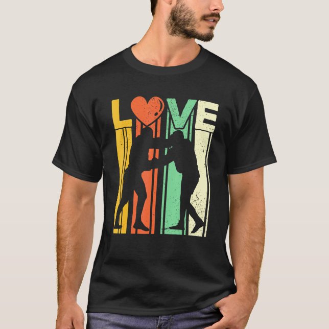 Camiseta Sambo judo Luta Arte marcial LOVE estilo retrô (Frente)