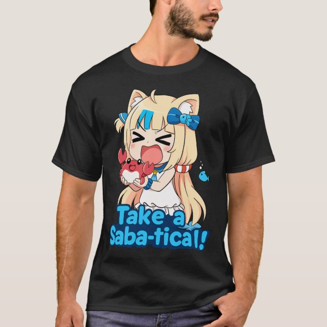 Camiseta Sameko Saba Vtuber "Tire uma Saba-tical!" Parte de (Frente)