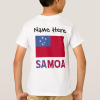 Samoa e Bandeira da Samoa com o Seu Nome