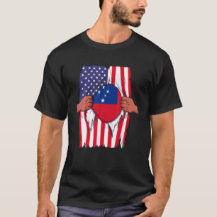 Camiseta Samoa Flag Blood Dentro Me Home Pride Samoan Ameri