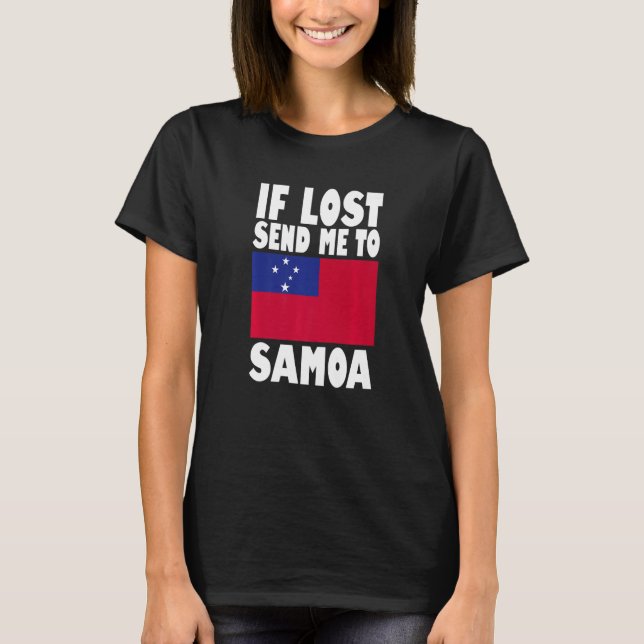 Camiseta Samoa Flag Design  If lost send me to Samoa Premiu (Frente)