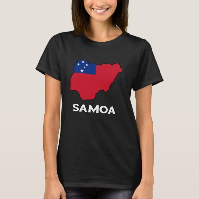 Camiseta Samoa Map Samoan Roots Samoan Pride Samoan Flag (Frente)