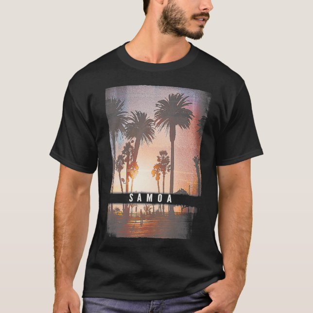 Camiseta Samoa Polinésia Beach Men Mulheres Jovens (Frente)
