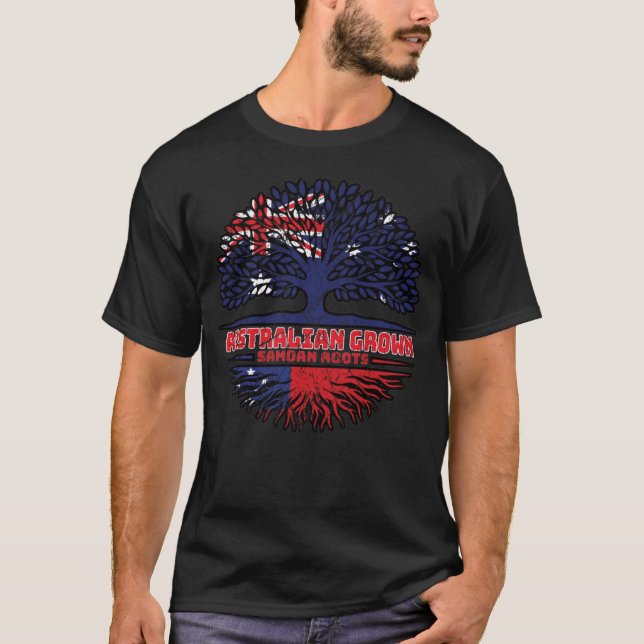 Camiseta Samoa Samoa, Austrália Australiana Bandeira Raiz d (Frente)