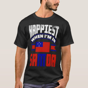 Camiseta Samoa Samoano Bandeira da Samoa Mais Feliz Quando 