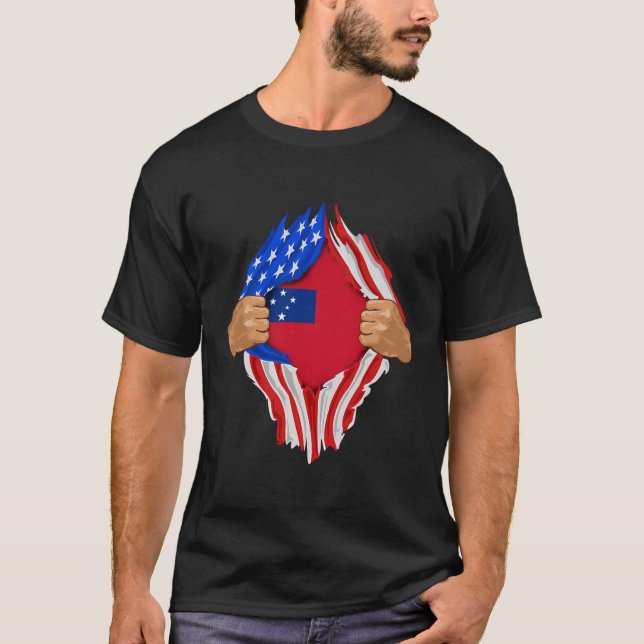Camiseta Samoan Blood Dentro Me Samoa Flag Gift (Frente)