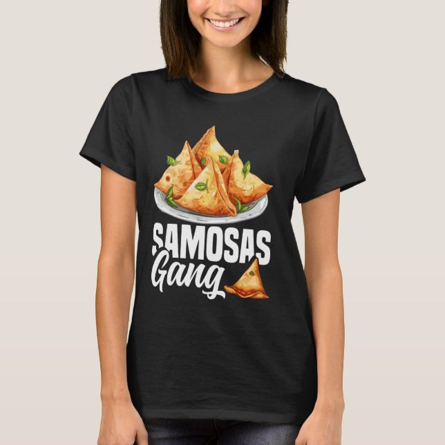 Camiseta Samosas Comida Samosa Culinária de Alimentos Veget (Frente)