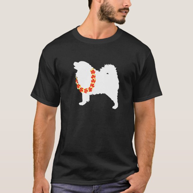 Camiseta Samoyed Aloha Hawaiian Lei Dog (Frente)