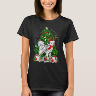 Camiseta Samoyed Árvore de Natal Luz Pijama Cachorro Natal