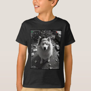 Camiseta Samoyed de Natal Flagrado pela Câmera