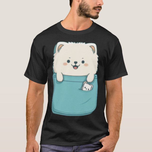 Camiseta Samoyed Dog in your Pocket Dog   3 (Frente)