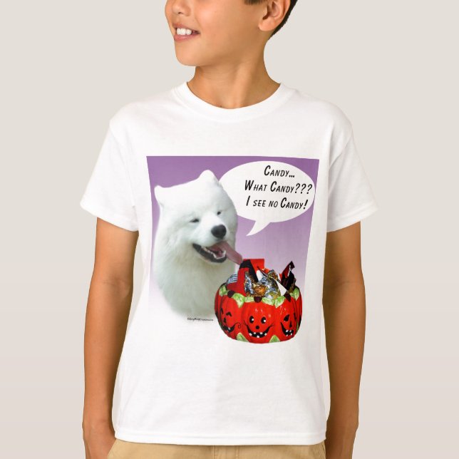 Camiseta Samoyed Halloween Candy (Frente)