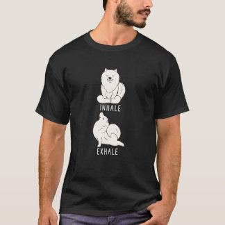 Camiseta Samoyed Inalar Exalar Cão Ioga