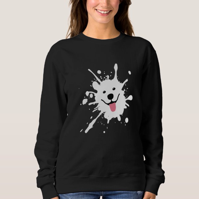 Camiseta Samoyed Splatter Happy Puppy Dog Face   (Frente)