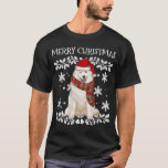 Camiseta Samoyed with Santa Hat Ugly Christmas<br><div class="desc">Samoyed with Santa Hat Ugly Christmas</div>
