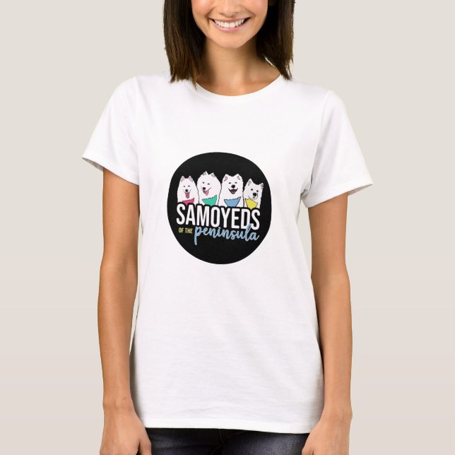 Camiseta Samoyeds do logótipo da península (Frente)