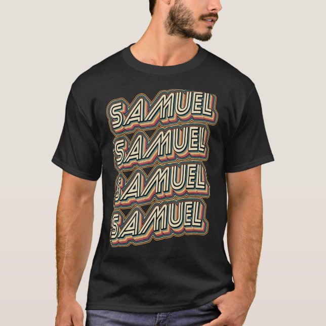 Camiseta Samuel Groovy Style Retro Design Meu nome é Samuel (Frente)