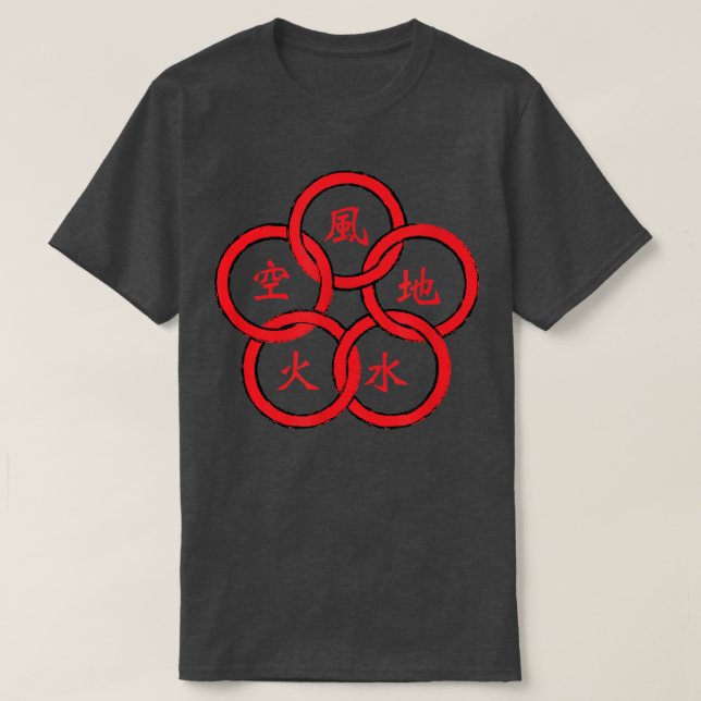 Camiseta Samurai 5 Rings Musashi Bushido Warrior  (Frente do Design)