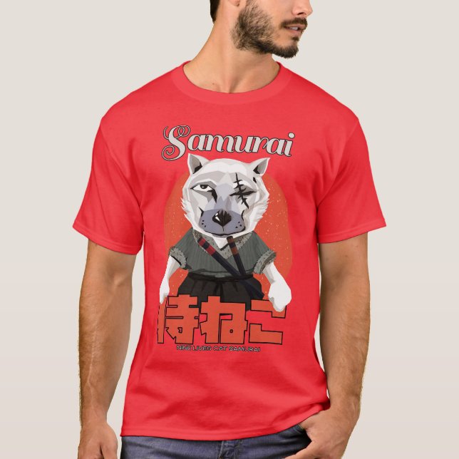 Camiseta Samurai 9 Lives Cat (Frente)