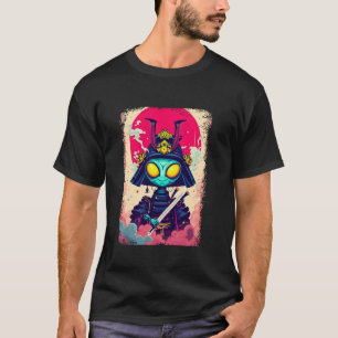Camiseta Samurai Alien U Roupas de Design de Ficçã
