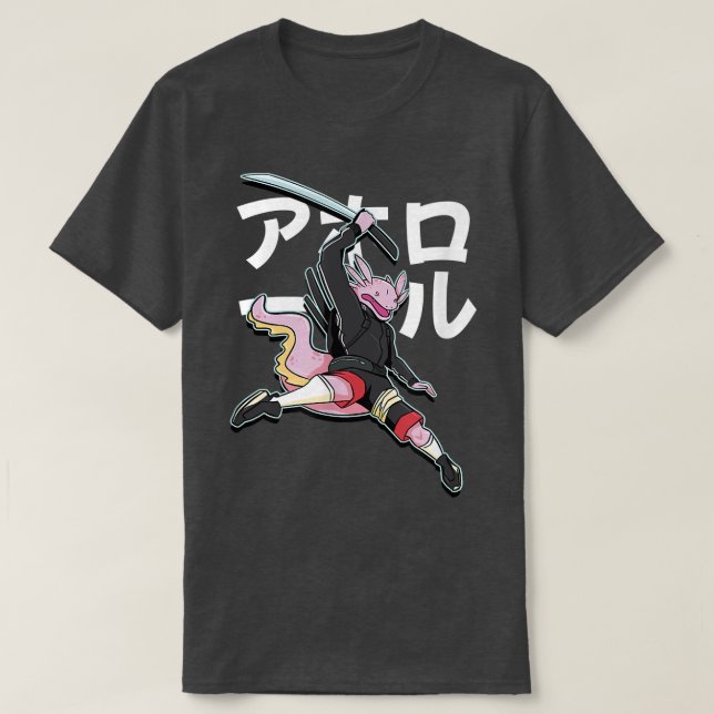 Camiseta Samurai Aolotl Cartoon Engraçado  (Frente do Design)