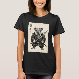 Camiseta Samurai Bulldog Guerreiro Katana Arte Japonês a Ti