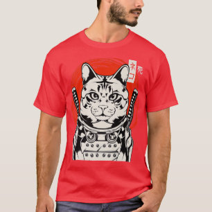 Camiseta Samurai Bushido Ninja Cat Kitten Katana S