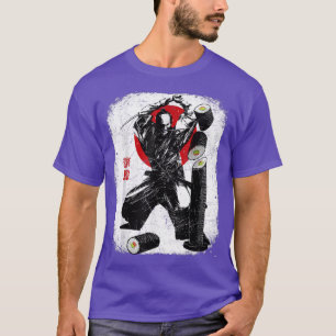 Camiseta Samurai Bushido Sushi Roll Comida Japonesa