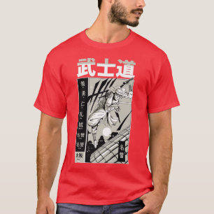 Camiseta Samurai Bushido Sword Japanese Illustration Roof C