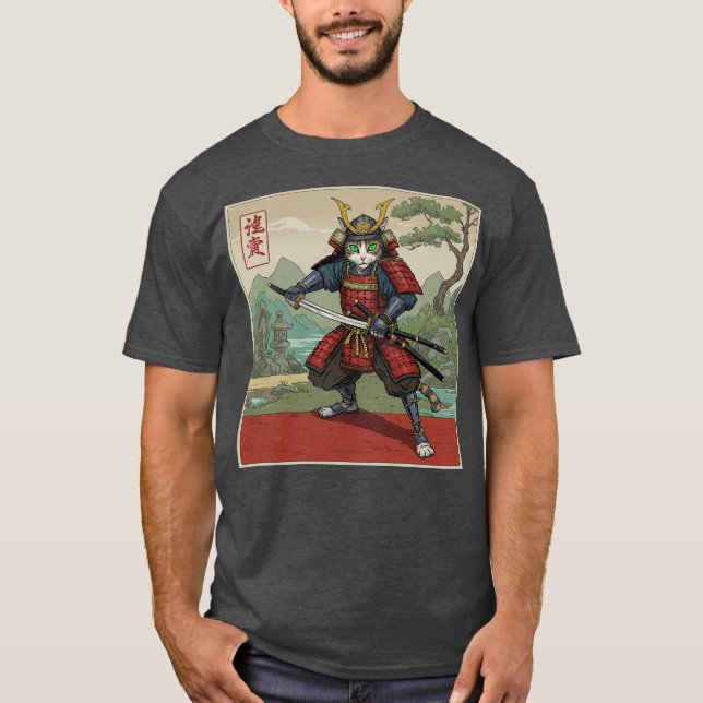 Camiseta Samurai Cat (Frente)