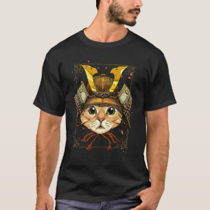 Camiseta Samurai Cat Armor Japonês Guerreiro Bushido Japane