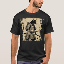 Camiseta Samurai Cat gato japonês gato animado japonês japo