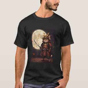 Camiseta Samurai Cat Graphic, Warrior, Vintage Art Japonês