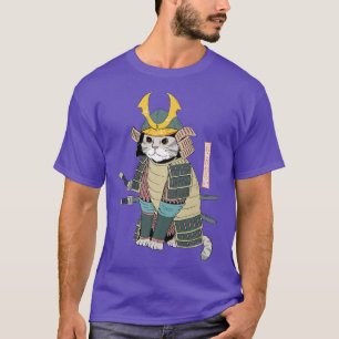 Camiseta Samurai Cat Japonês Cat in Samurai Armor With Kat