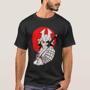 Camiseta Samurai Cat Katana Japonês Bobtail Cat A