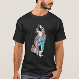 Camiseta Samurai Cat Katana Ninja Yakuza Tattoo