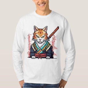 Camiseta Samurai Cat Pixel Art Masterícula