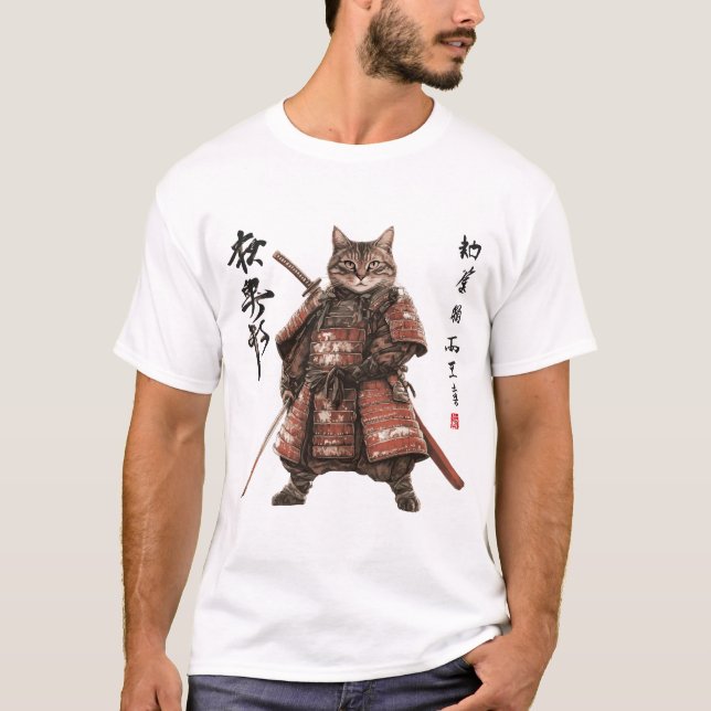 Camiseta Samurai Cat Warrior (Frente)