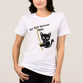 Camiseta Samurai Cat Warrior - Cute Ninja Kitten com Espada