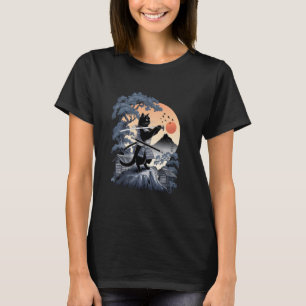 Camiseta Samurai Cat Warrior Ninja Gatinho Japonês Bushido