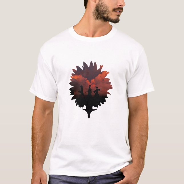 Camiseta Samurai Champloo Mugen Jin e Fuu Sunflower em (Frente)