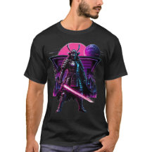 Samurai Ciber Neon Vapore Onda Guerreiro Arte