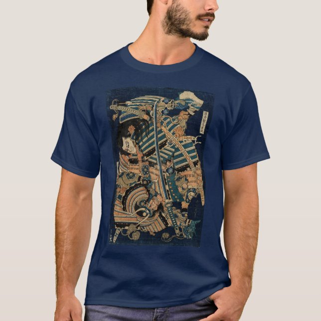 Camiseta SAMURAI COMBATER COM AS ESPADAS DE KATANA por Hoku (Frente)