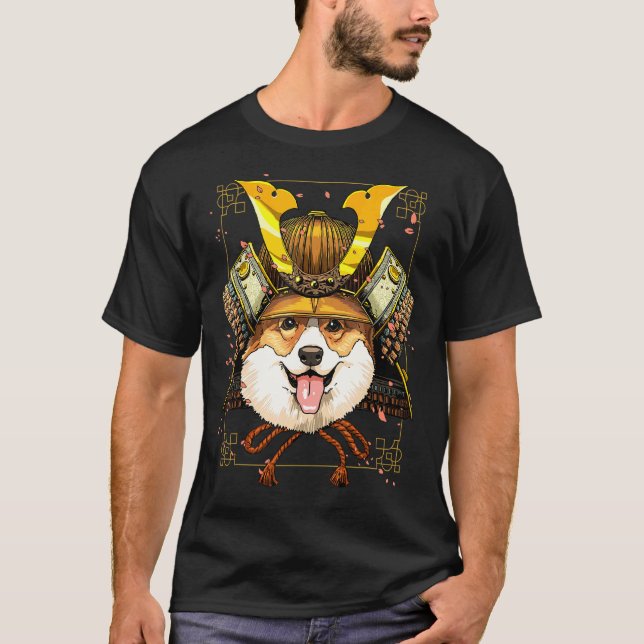 Camiseta Samurai Corgi Cão Guerreiro Samurai Corgi (Frente)